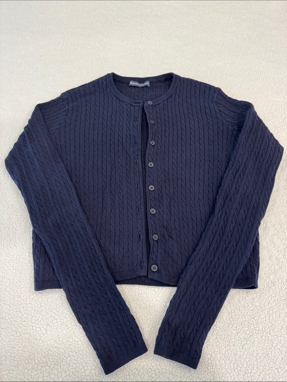 Brandy Melville Navy Cable Knit Button-Front Cardigan